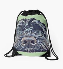 Cockapoo Pop Art - Green Drawstring Bag