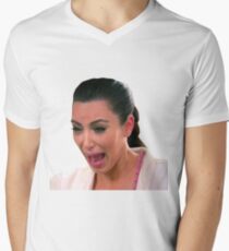Kim Kardashian Cry Face Men's V-Neck T-Shirt