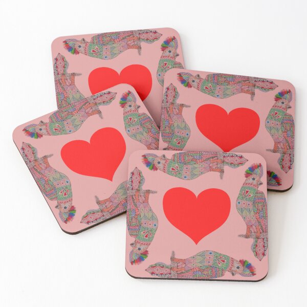 Item preview, Multicolored parakeets and big heart designed and sold by Kiruthikaarts.