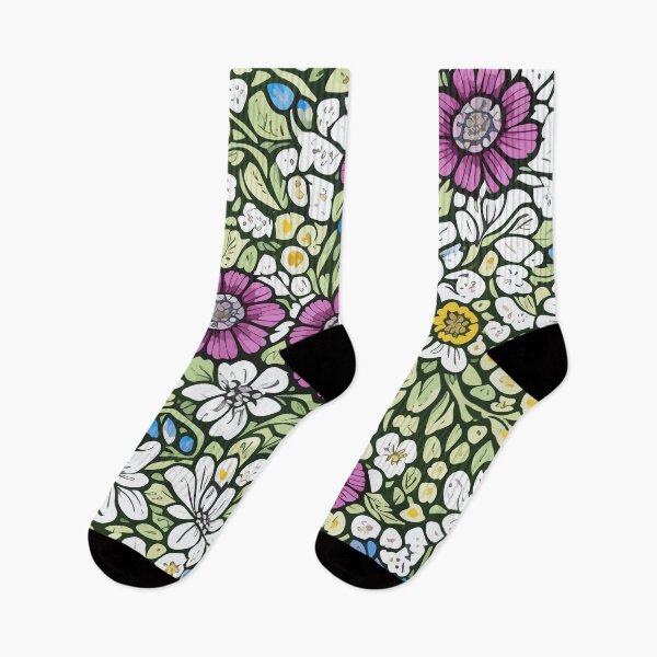 Item preview, Pink White Flowers Pattern with Light Green Leaves  designed and sold by GraphicsClub.