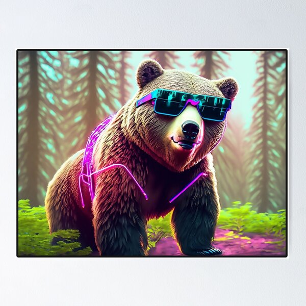 Grizzly Bear with Sunglasses | Poster