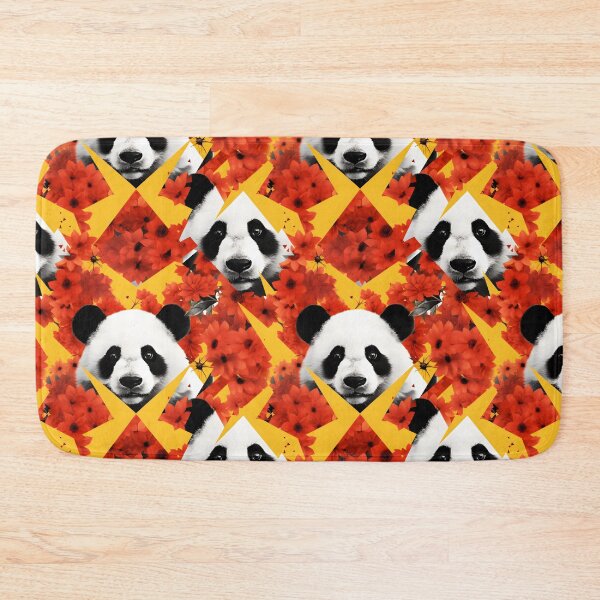 Item preview, Red and Yellow Cute Panda Composite Overlay Pattern #2 designed and sold by ARTficiallyAnon.
