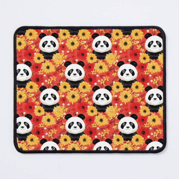 Item preview, Red and Yellow Cute Panda Composite Overlay Pattern #3 designed and sold by ARTficiallyAnon.