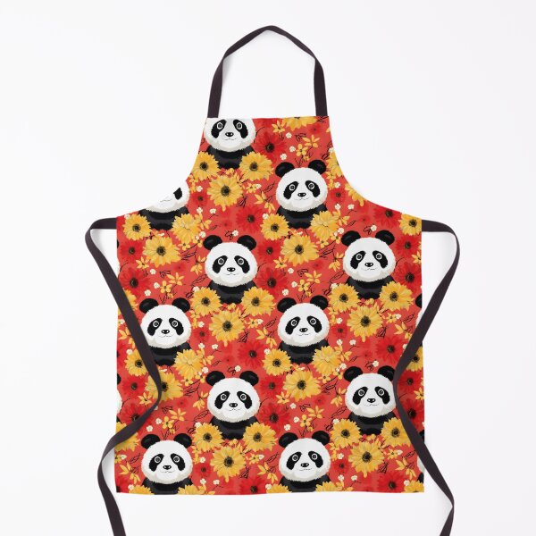 Item preview, Red and Yellow Cute Panda Composite Overlay Pattern #3 designed and sold by ARTficiallyAnon.