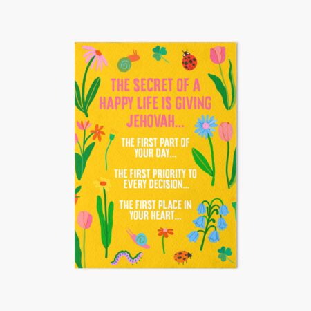 Aperçu de l'œuvre Le secret d’une vie heureuse est de donner à Jéhovah... créée et vendue par Paper Bee Gift Shop.