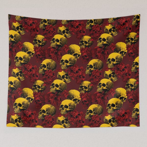 Item preview, Red and Yellow Skulls Composite Overlay Pattern #3 designed and sold by ARTficiallyAnon.