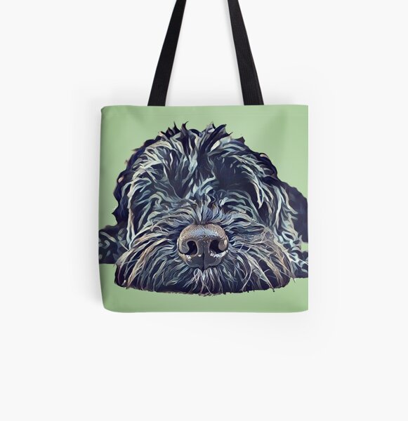 Cockapoo Pop Art - Green All Over Print Tote Bag