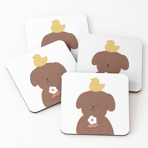 Item preview, Cute Brown Dog with Bird designed and sold by sleepycharis.