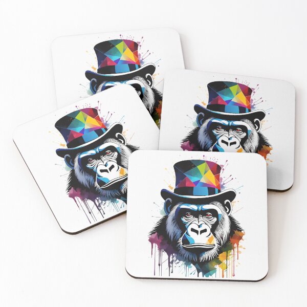 Aperçu de l'œuvre Dapper Gorilla Résumé multicolore créée et vendue par Darren Wilkes.
