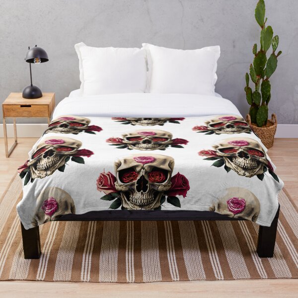 Item preview, skull with roses designed and sold by NazarliNigar.