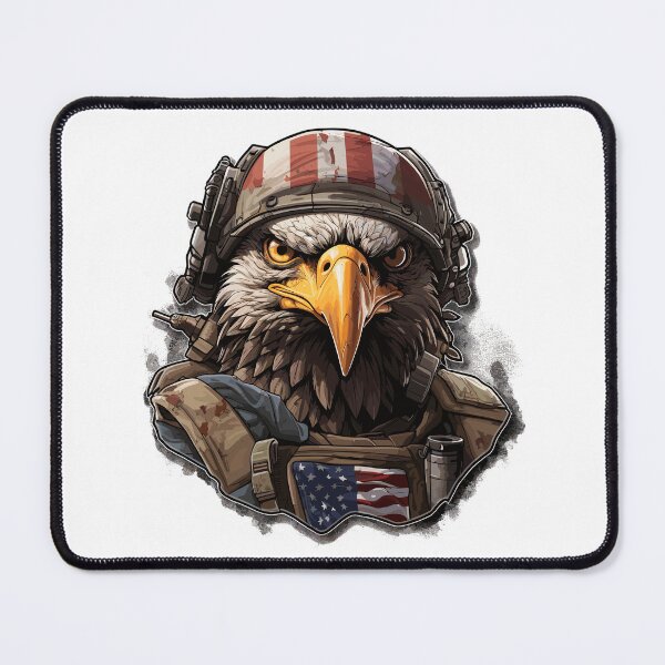 Item preview, Veterans Day - Eagle with helmet and American flag designed and sold by Raskal-Print.