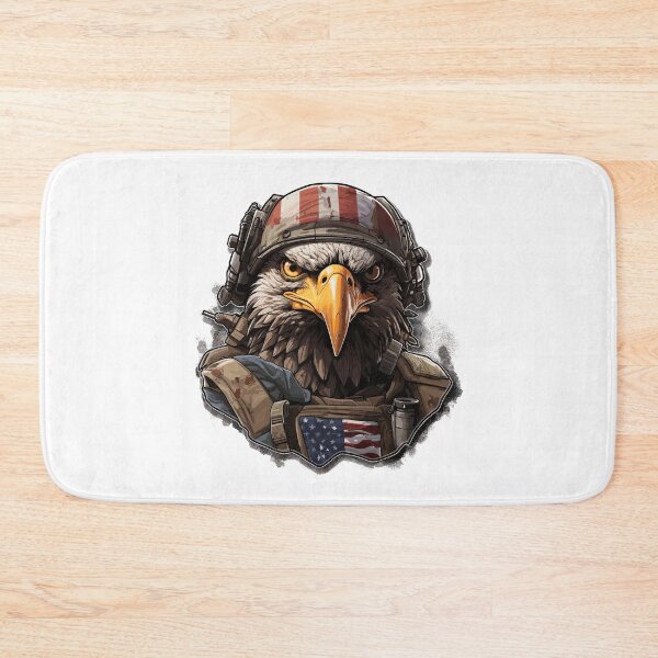 Item preview, Veterans Day - Eagle with helmet and American flag designed and sold by Raskal-Print.