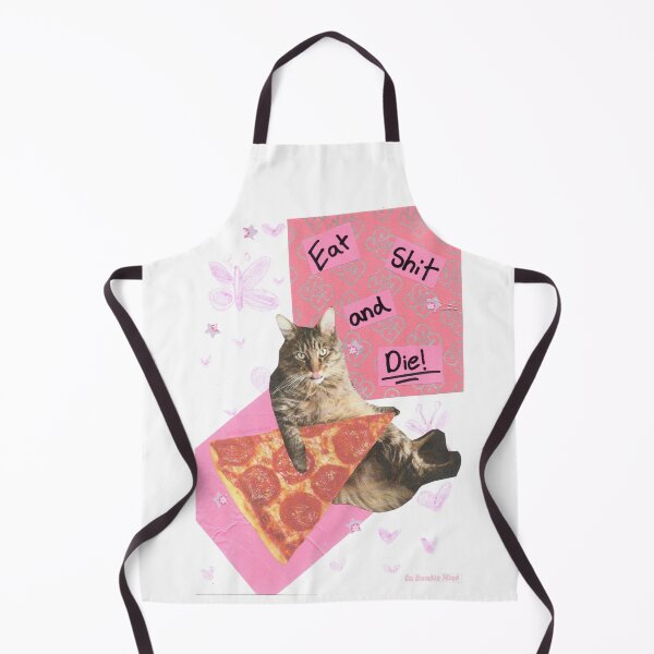 Item preview, Eat Shit and Die - Cat with pizza collage designed and sold by OnBambisMind.