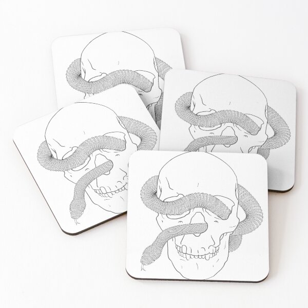 Item preview, skull with snake  designed and sold by AlexsArtSpace.