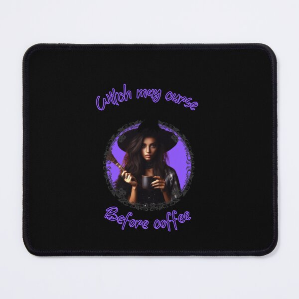 Item preview, Purple witch may curse before coffee Halloween pumpkin designed and sold by SeeingBeyond.