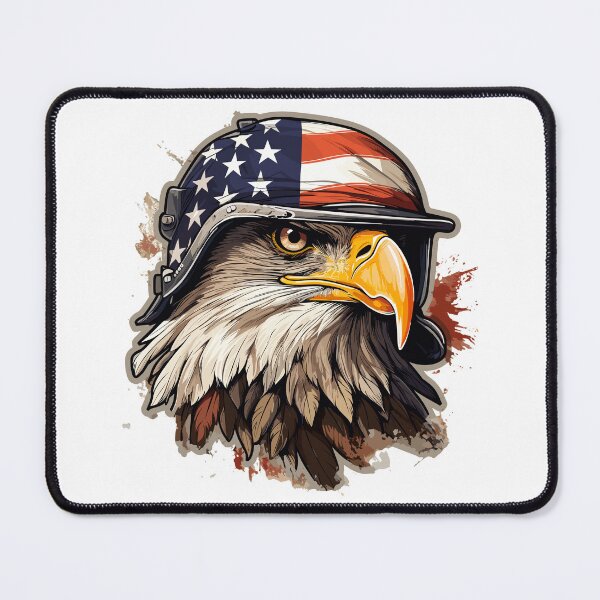 Item preview, Veterans Day - Eagle with helmet and American flag designed and sold by Raskal-Print.