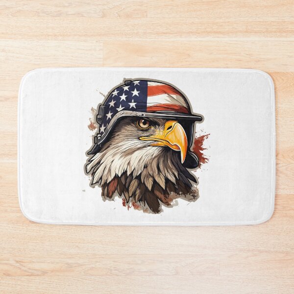 Item preview, Veterans Day - Eagle with helmet and American flag designed and sold by Raskal-Print.