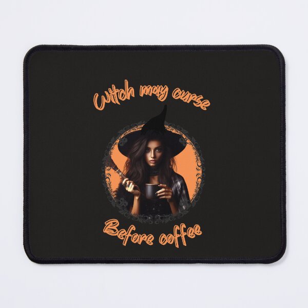 Item preview, Orange witch may curse before coffee Halloween witch  designed and sold by SeeingBeyond.