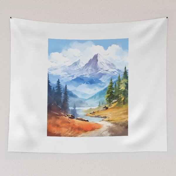 Item preview, Mountain Majesty: A Landscape Watercolor designed and sold by Shirtastically.