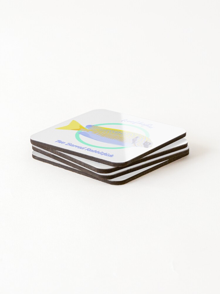 Thumbnail 4 of 5, Coasters (Set of 4), Two Barred Rabbitfish designed and sold by KaplanCrypto.