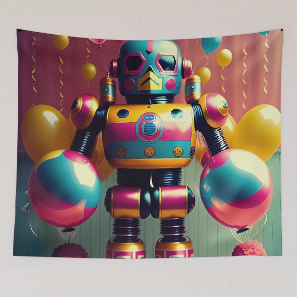 Item preview, Kitsch Retro Toy Robot Birthday designed and sold by GooGooPop.