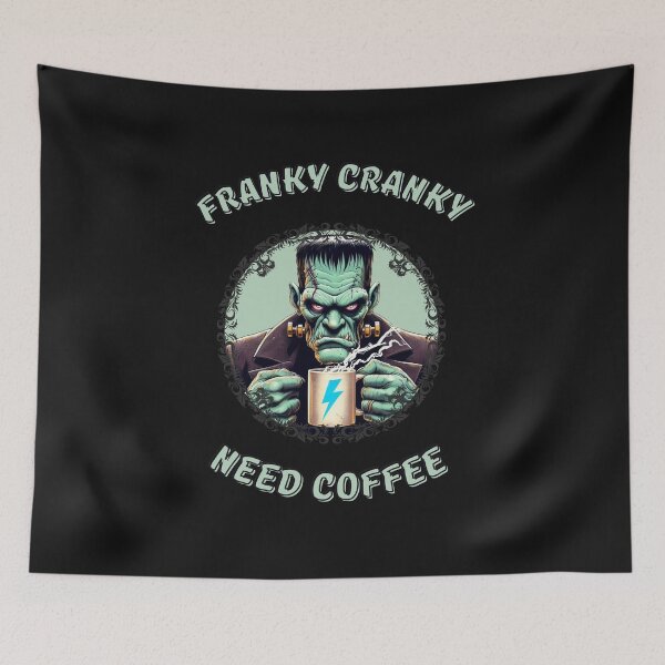 Item preview, Franky Cranky necesita café ¡Feliz Halloween! designed and sold by SeeingBeyond.