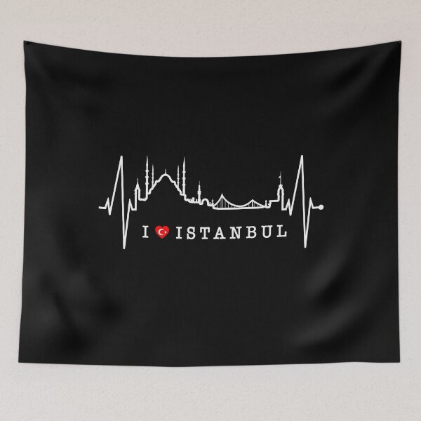Item preview, Istanbul Skyline Heartbeat Turkey Blue Mosque Love Istanbul designed and sold by EDcreations.