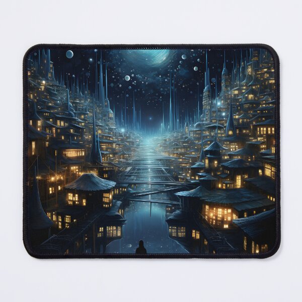 Item preview, Nocturnal Mirage: Surrealist Cityscape designed and sold by Shirtastically.