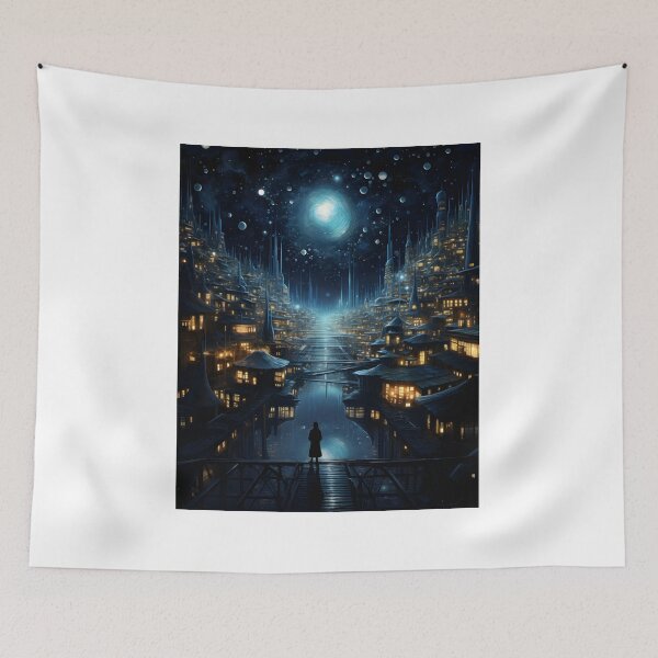 Item preview, Nocturnal Mirage: Surrealist Cityscape designed and sold by Shirtastically.