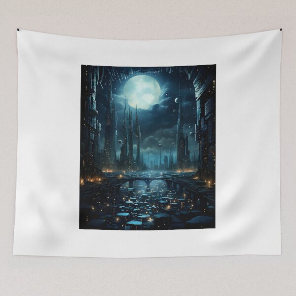 Item preview, Dream City: Surrealist Night View designed and sold by Shirtastically.