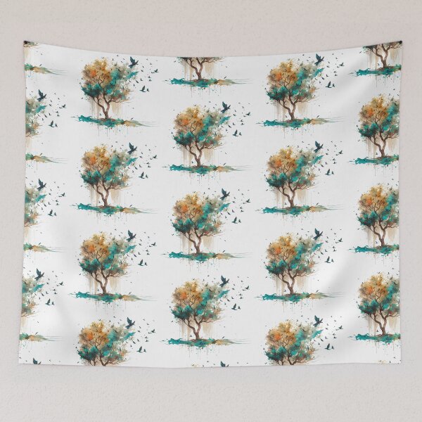 Item preview, Grunge Paint Splatter Flying Birds and Dripping Tree designed and sold by StephanieWard.