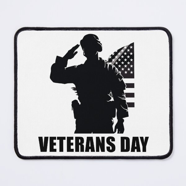 Item preview, Veterans Day - Saluting Soldier Silhouette Black/White designed and sold by Raskal-Print.