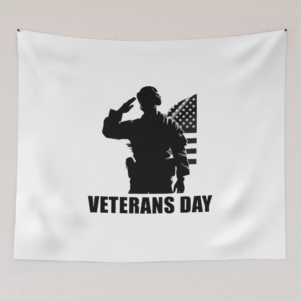 Item preview, Veterans Day - Saluting Soldier Silhouette Black/White designed and sold by Raskal-Print.