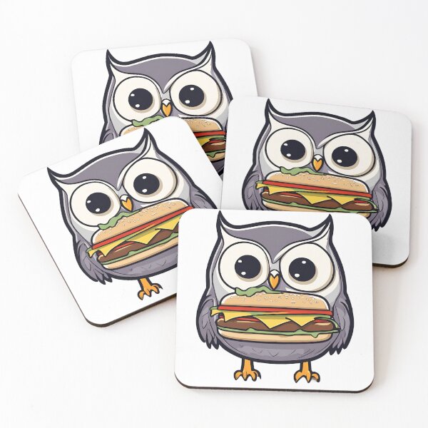 Item preview, Owl eating a burger designed and sold by Maths-4-Nerds.