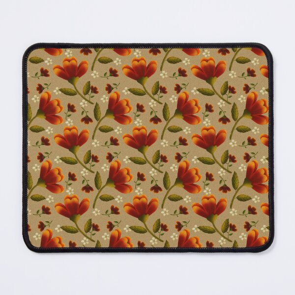 Item preview, Botanical Floral Design - Retro Poppies on Cream Canvas designed and sold by Almanzart.