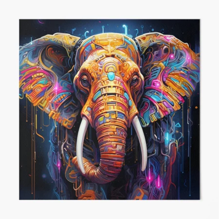 アート・デザイン・音楽 ELEPHANT BRAND2 Zebra Beats Elephant Statue - Funky and Vibrant Decor
