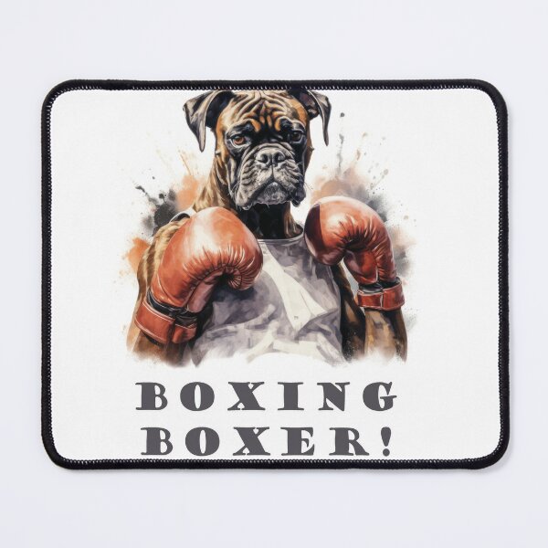 Pug dog boxer punching with red leather boxing gloves Stock Photo