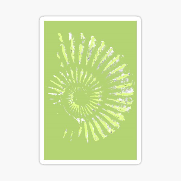 Ammonite in green Sticker