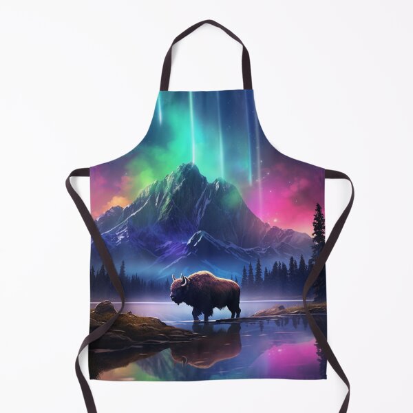 Item preview, Buffalo Northern Light Aurora Borealis Scenery Mountains Rivers Trees designed and sold by NLTees.