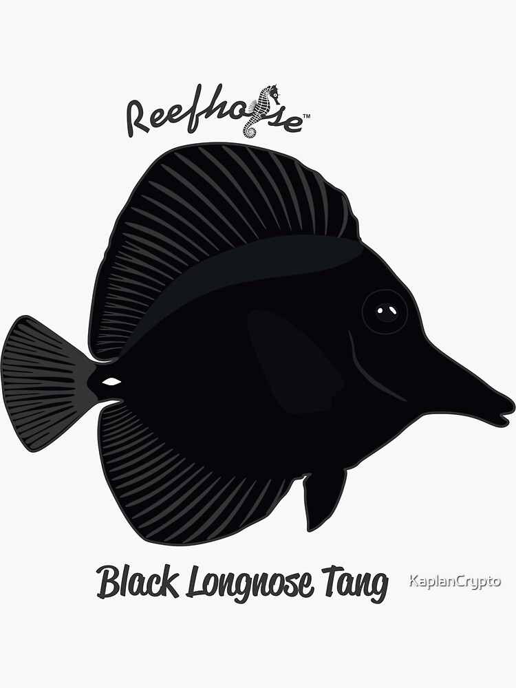 Thumbnail 3 of 3, Sticker, Black Longnose Tang designed and sold by KaplanCrypto.