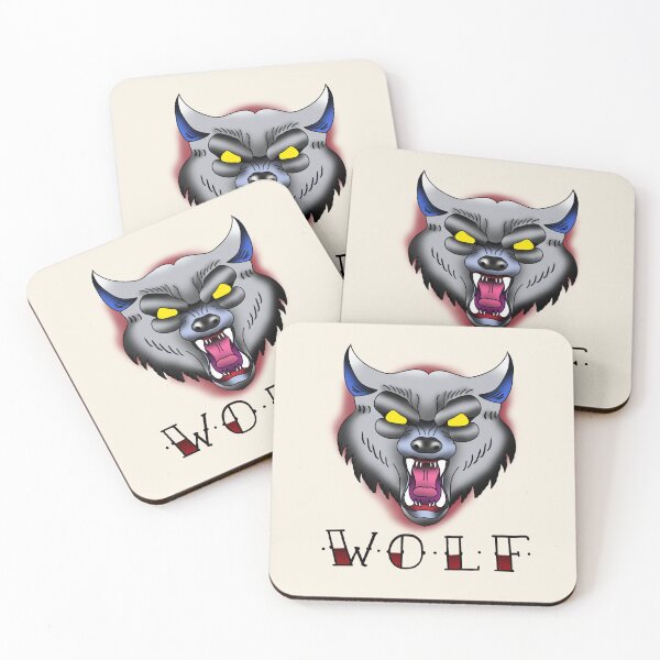 Item preview, Traditional Angry Wolf Tattoo Design designed and sold by pinkart666.