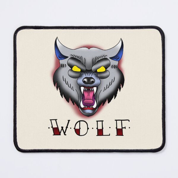 Item preview, Traditional Angry Wolf Tattoo Design designed and sold by pinkart666.