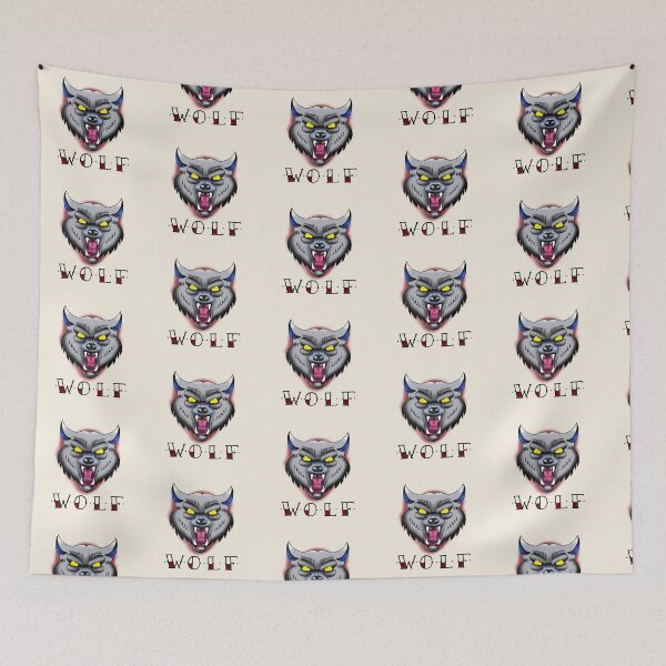 Item preview, Traditional Angry Wolf Tattoo Design designed and sold by pinkart666.