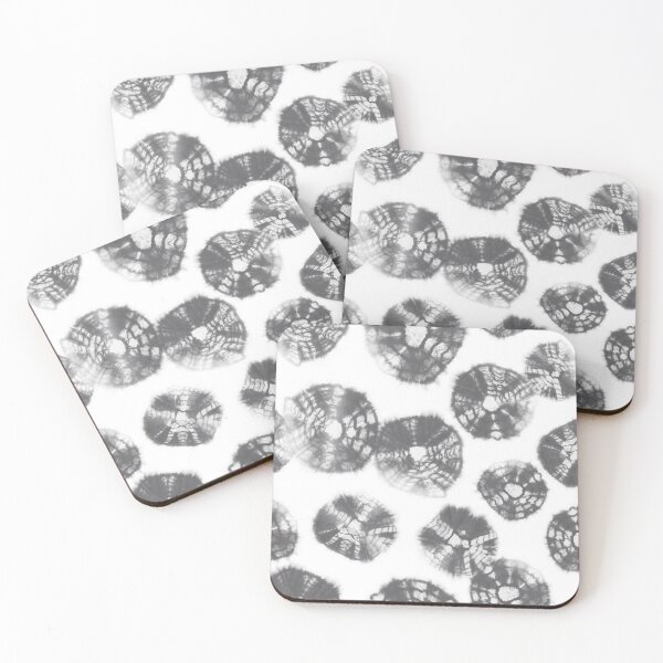 Item preview, Shibori Kumo tie dye gray dots over white designed and sold by marufemia.