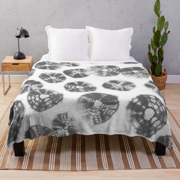 Item preview, Shibori Kumo tie dye gray dots over white designed and sold by marufemia.