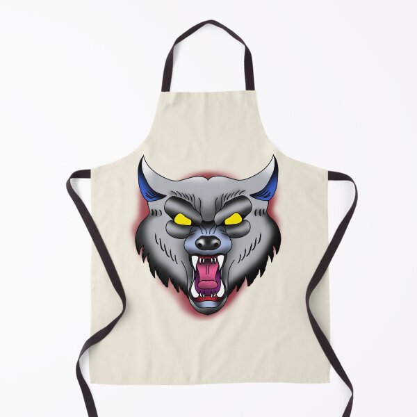 Item preview, Traditional Angry Wolf Face Tattoo Design designed and sold by pinkart666.