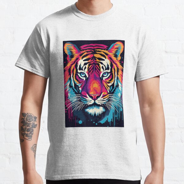Tiger Fierce Face Glow' Men's T-Shirt