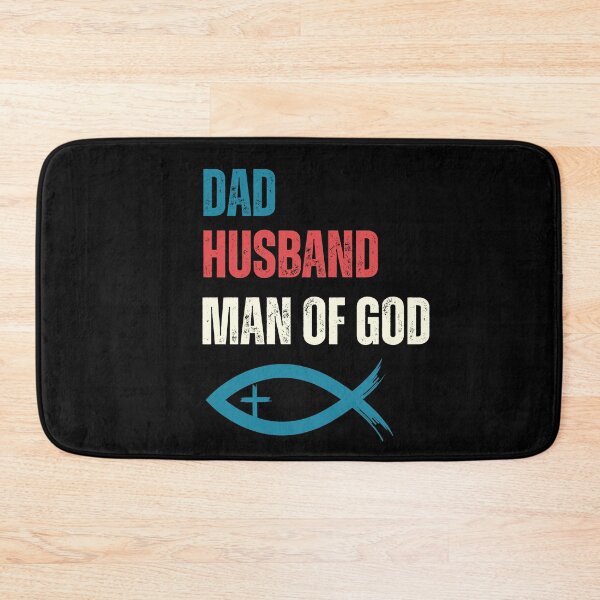 Item preview, Dad Husband Man of God with Jesus Fish or The Ichthys Symbol - Christian designed and sold by elvisg03.