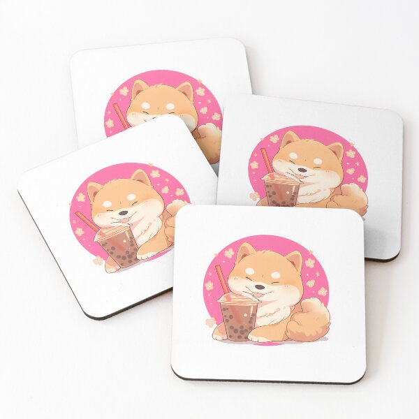 Item preview, Bubble Tea Shiba Inu Sticker Design by Zeesdesign on Redbubble designed and sold by ZEESDESIGN.