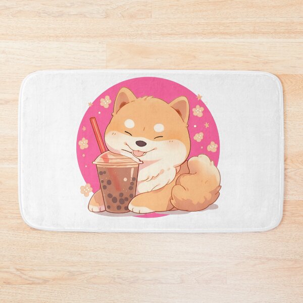 Item preview, Bubble Tea Shiba Inu Sticker Design by Zeesdesign on Redbubble designed and sold by ZEESDESIGN.